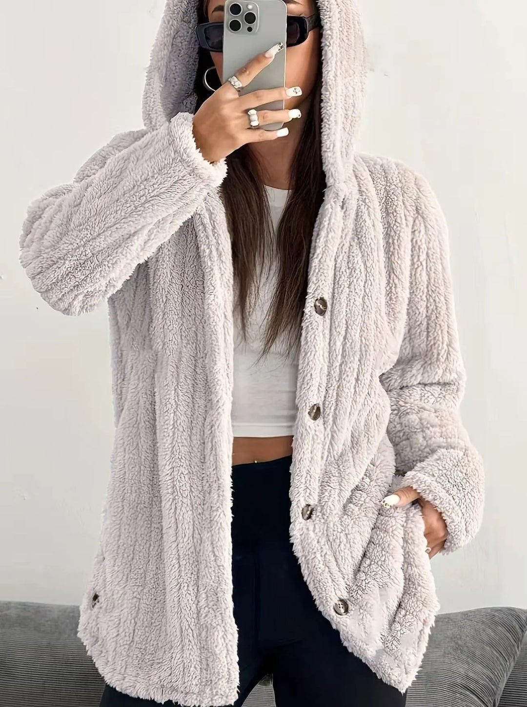 Bellarisse - Cozy Textured Hooded Jacket