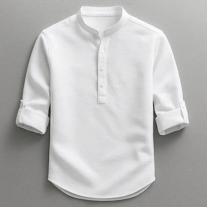 Jarvis - Textured Henley Shirt