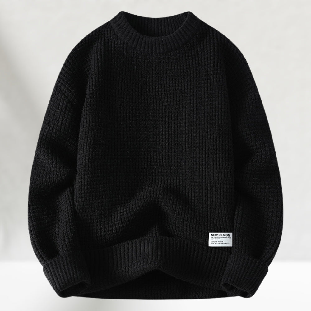 Eldric - Waffle-Knit Crewneck Sweater