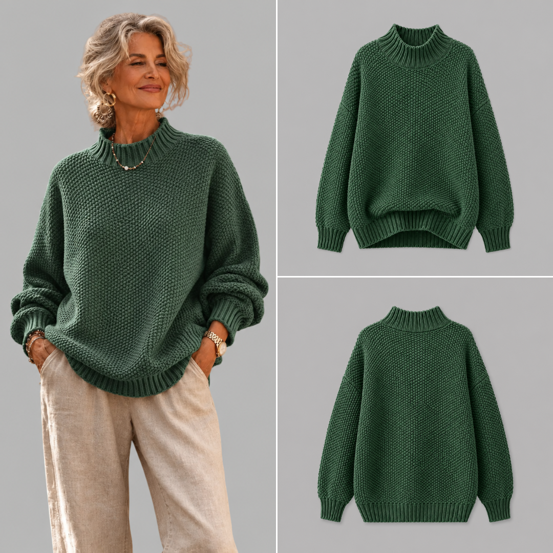Oriane - Textured Mock-Neck Sweater