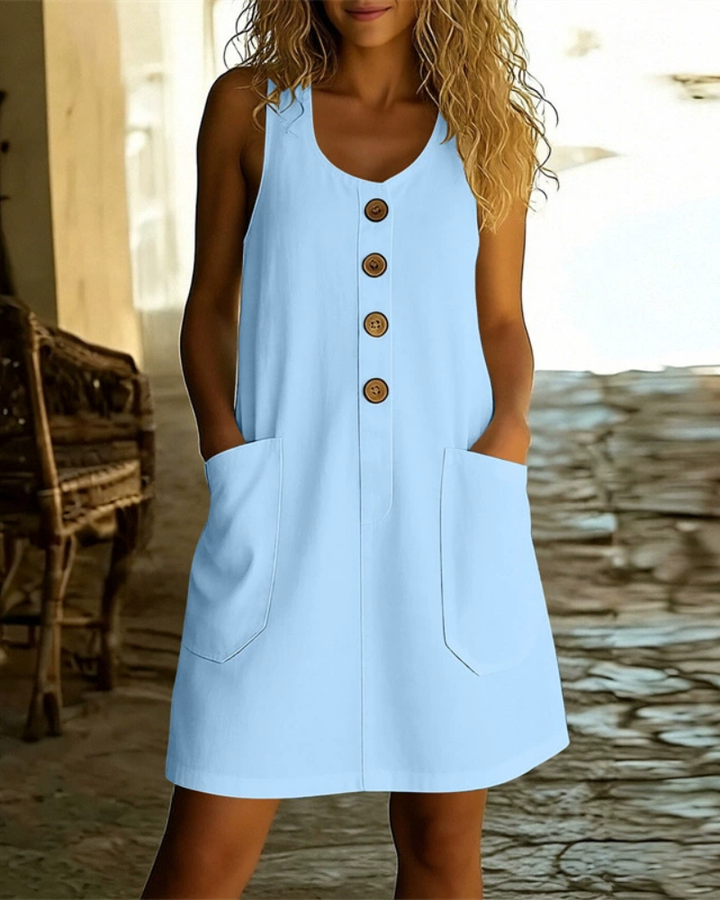 Katelin - Breezy Button-Front Summer Dress
