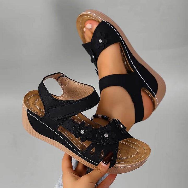 Fiorelia - Floral Comfort Wedge Sandals