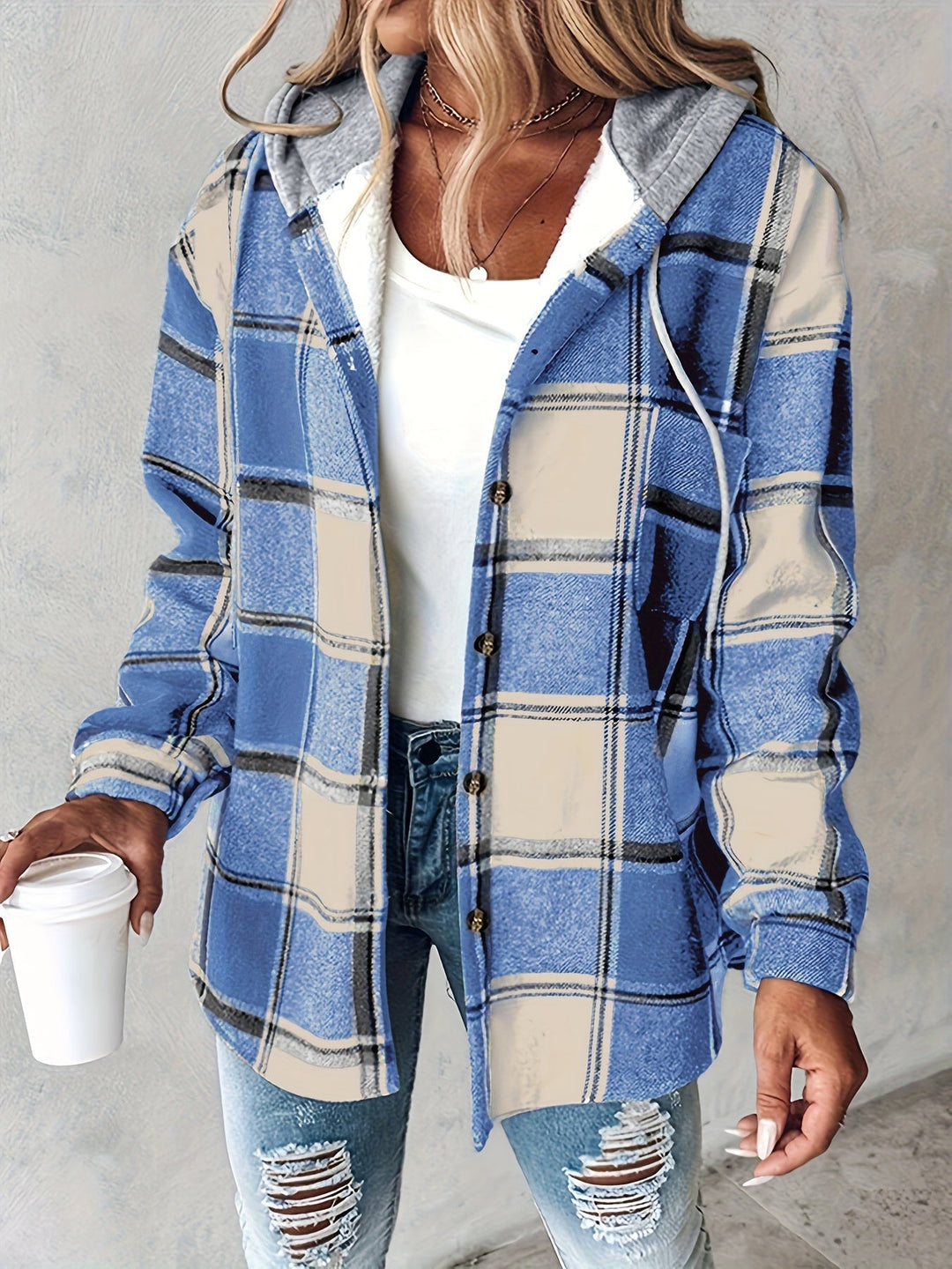 Genevessa - Soft-Touch Hooded Shacket