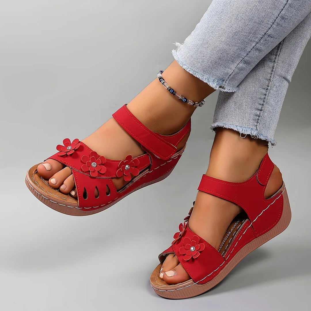 Fiorelia - Floral Comfort Wedge Sandals