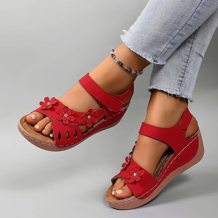 Fiorelia - Floral Comfort Wedge Sandals