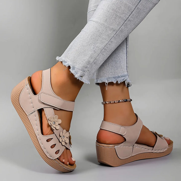 Fiorelia - Floral Comfort Wedge Sandals