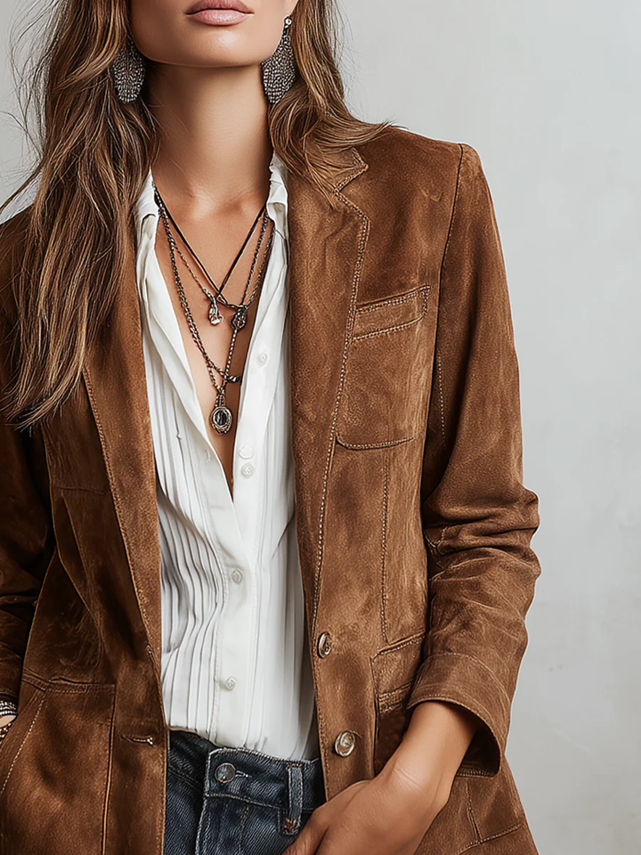 Mirevalle - Vintage Suede Tailored Blazer