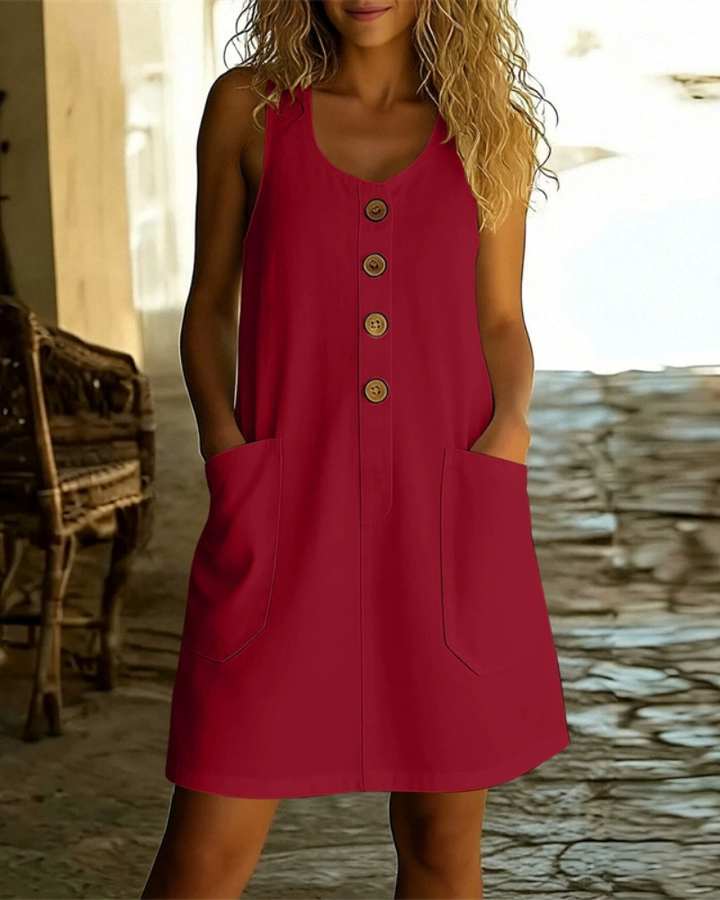 Katelin - Breezy Button-Front Summer Dress
