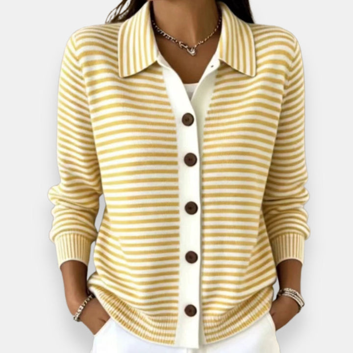 Briana - Soft-Touch Striped Cardigan