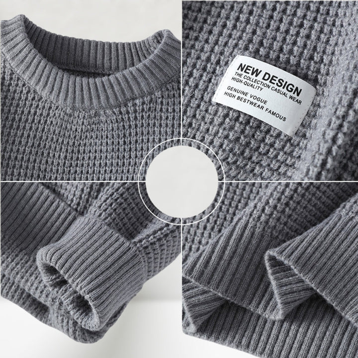 Eldric - Waffle-Knit Crewneck Sweater