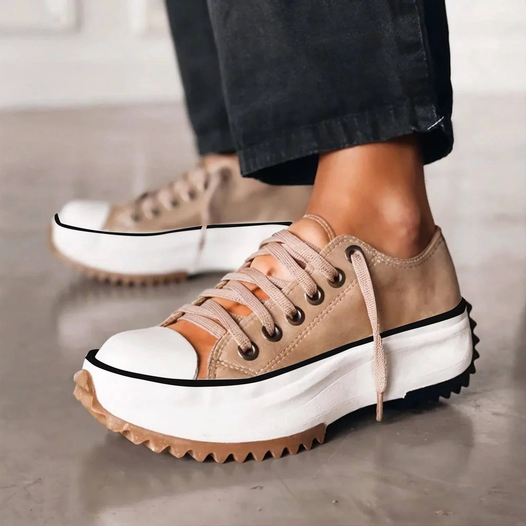 Viveca - Cushioned Platform Lace Up Sneakers