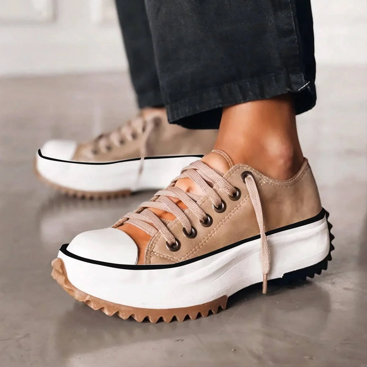 Viveca - Cushioned Platform Lace Up Sneakers