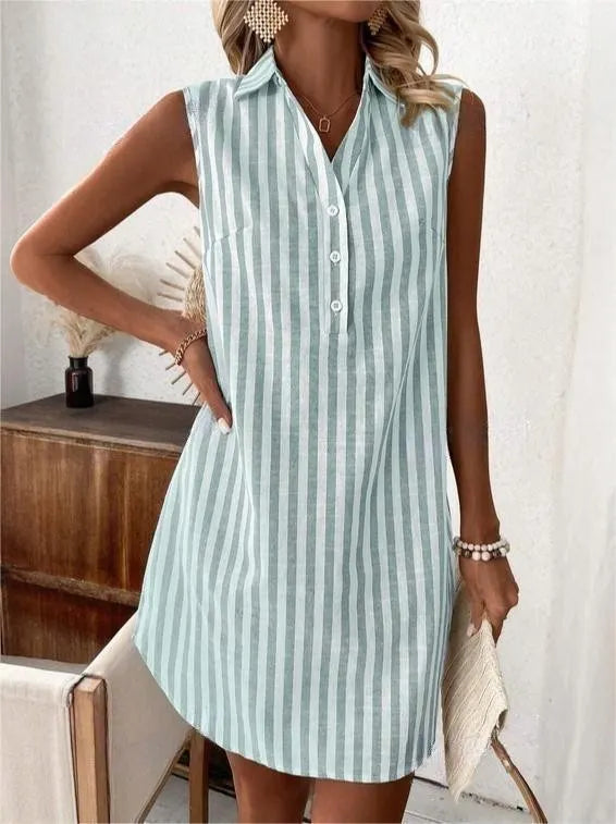 Anora - Soft-Touch Striped Shirt Dress