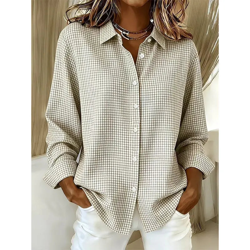 Illyssia - Classic Gingham Button Blouse