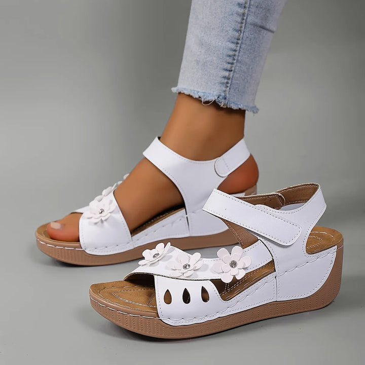 Fiorelia - Floral Comfort Wedge Sandals