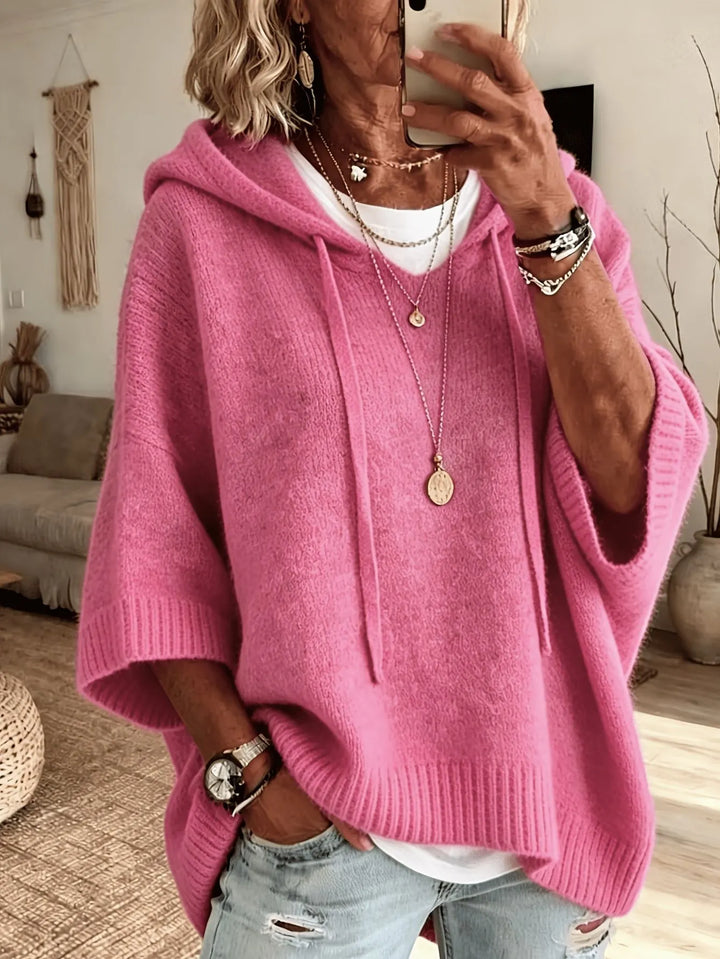 Celandria - Soft-Touch Oversized Short-Sleeve Hoodie