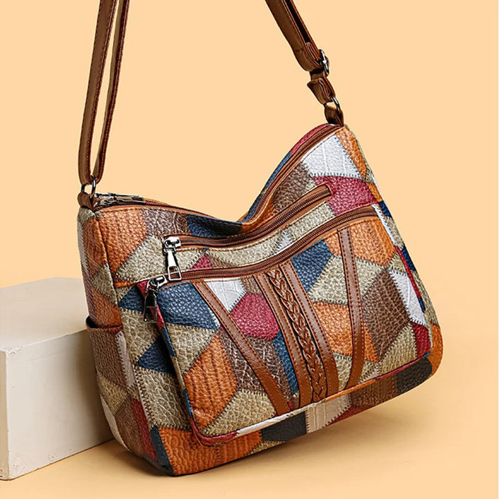 Lauranique - Soft-Touch Patchwork Crossbody Bag