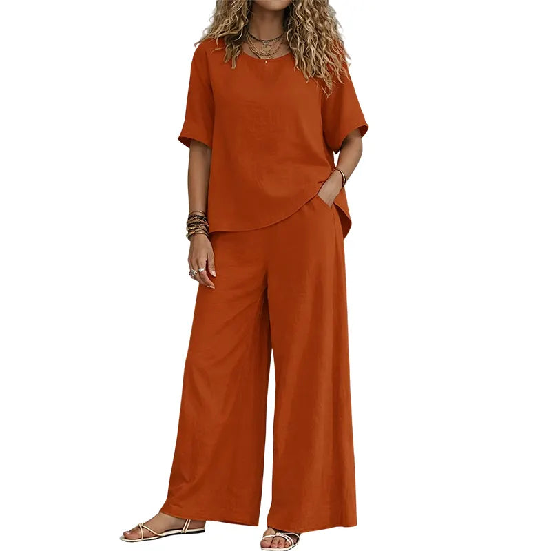 Annavie - Breathable Linen Two-Piece Set