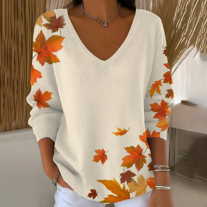 Carivella - Maple Leaf Relaxed Knit Sweater