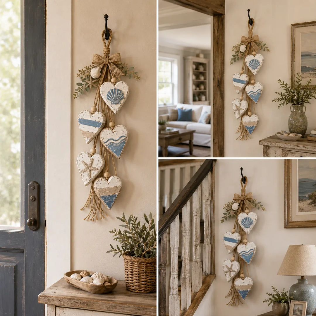 Alinora - Distressed Heart Tassel Wall Accent