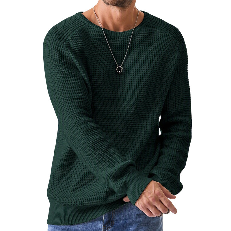 Isric - Textured Crew Neck Knit Sweater