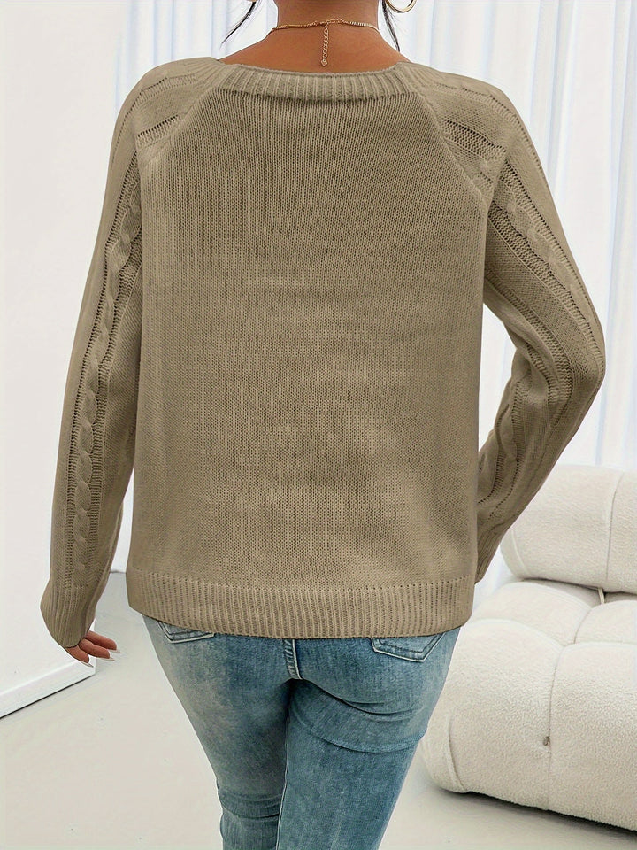 Rosabelle - Textured Buttoned Jumper