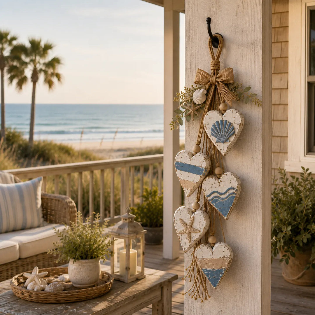 Alinora - Distressed Heart Tassel Wall Accent