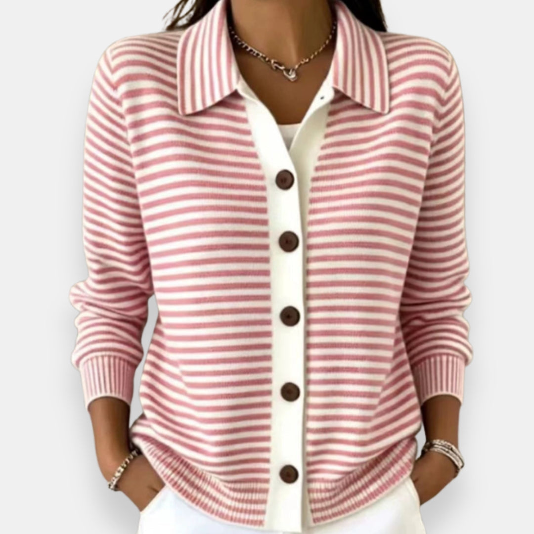 Briana - Soft-Touch Striped Cardigan