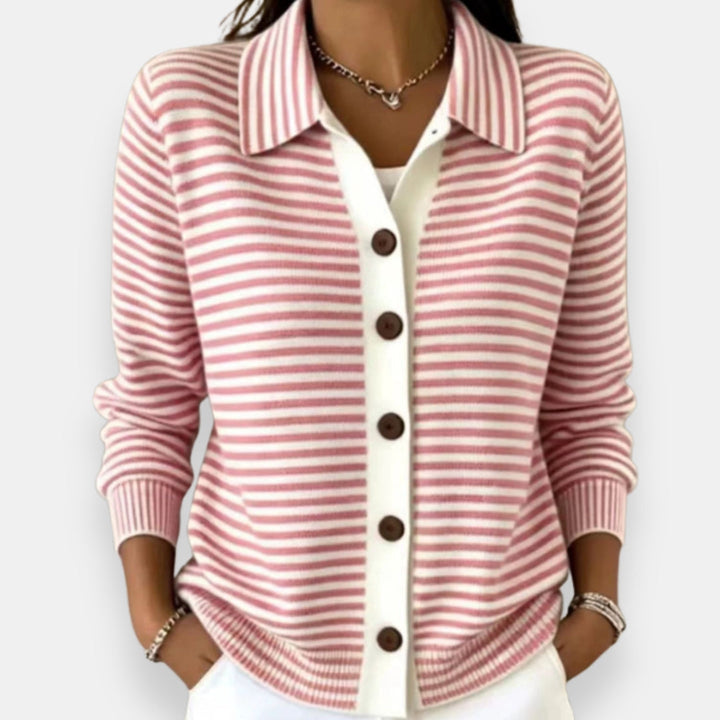 Briana - Soft-Touch Striped Cardigan