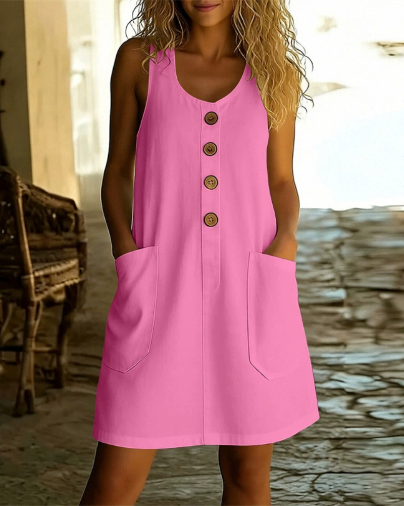 Katelin - Breezy Button-Front Summer Dress