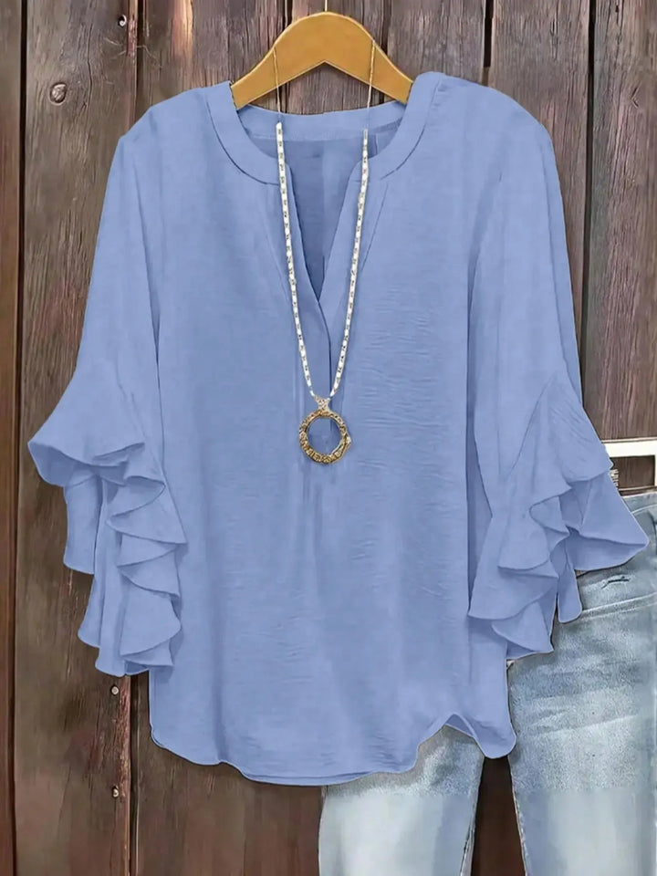 Norabelle - Elegant Frill Sleeve Blouse