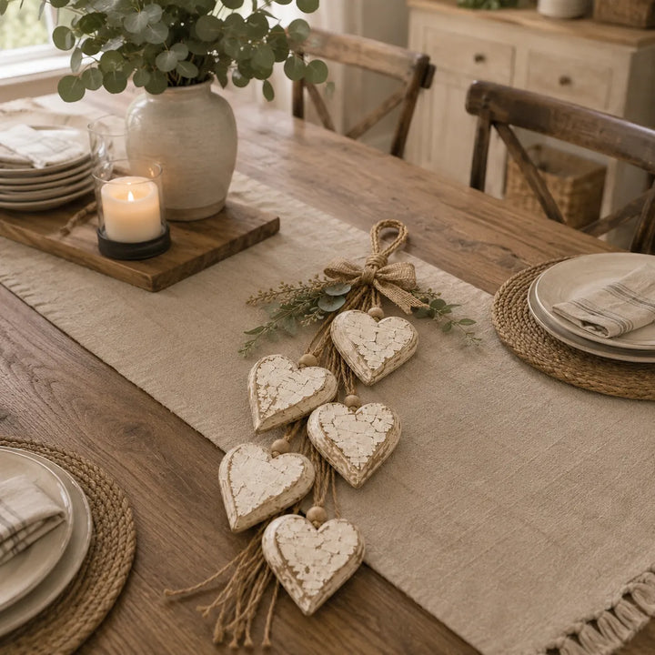 Alinora - Distressed Heart Tassel Wall Accent