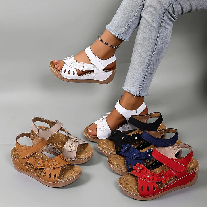 Fiorelia - Floral Comfort Wedge Sandals