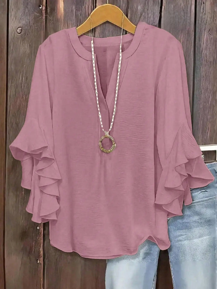 Norabelle - Elegant Frill Sleeve Blouse