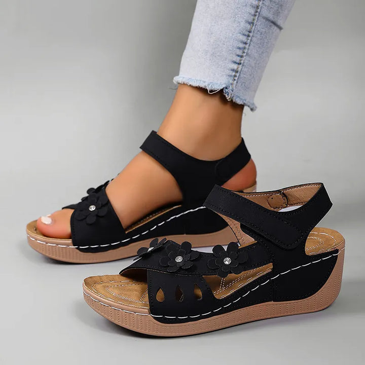 Fiorelia - Floral Comfort Wedge Sandals