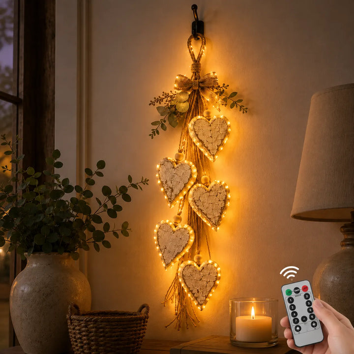Alinora - Distressed Heart Tassel Wall Accent