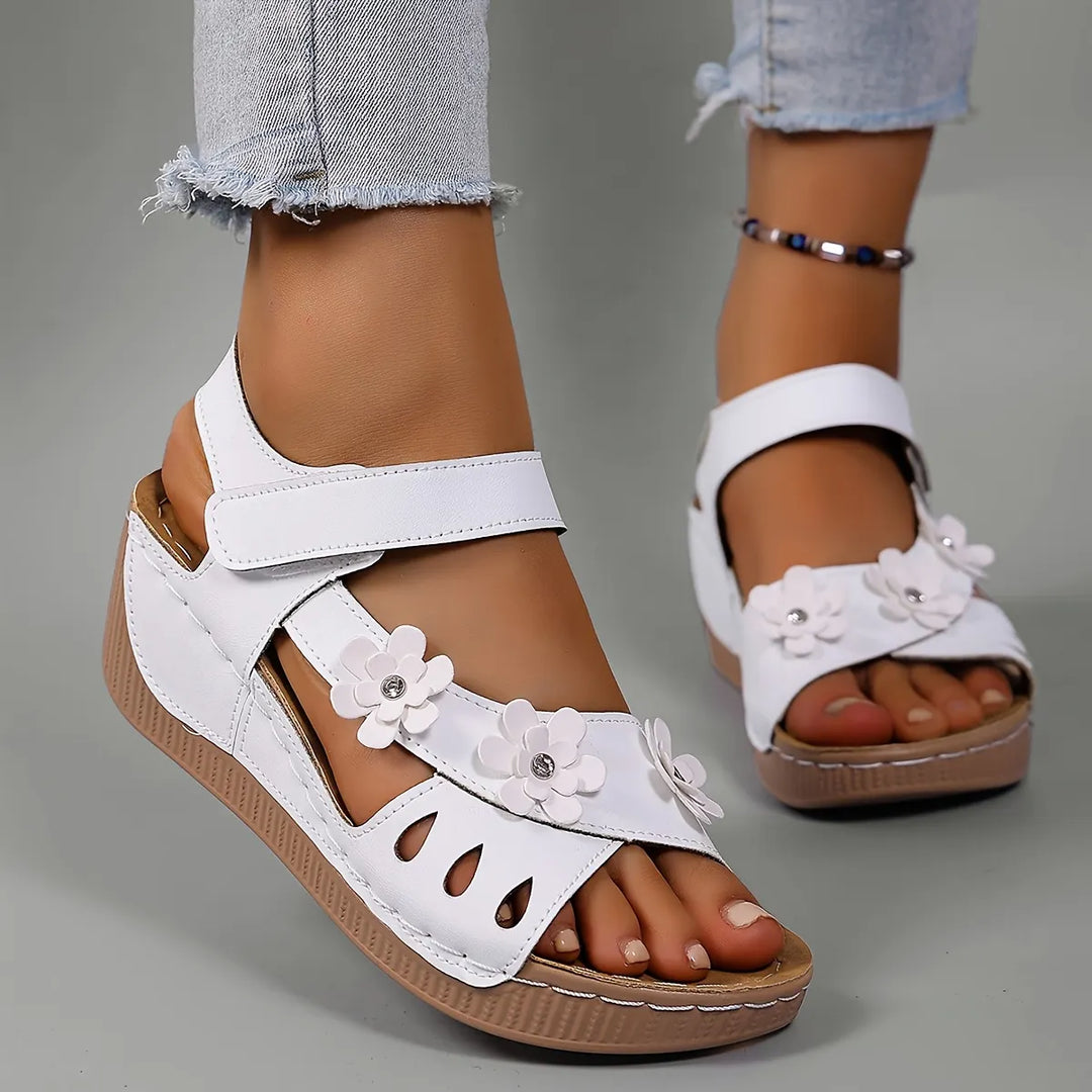 Fiorelia - Floral Comfort Wedge Sandals