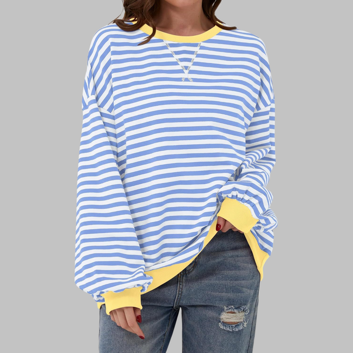 Viveca - Soft-Touch Striped Long-Sleeve Sweatshirt