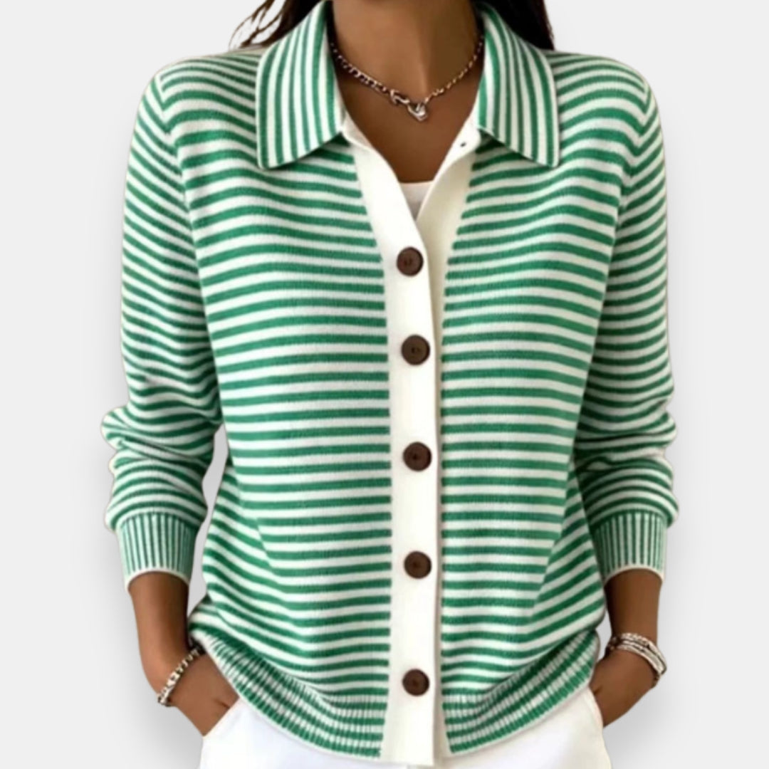 Briana - Soft-Touch Striped Cardigan