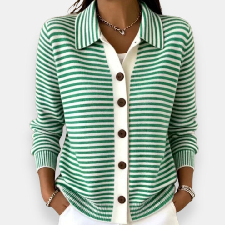 Briana - Soft-Touch Striped Cardigan