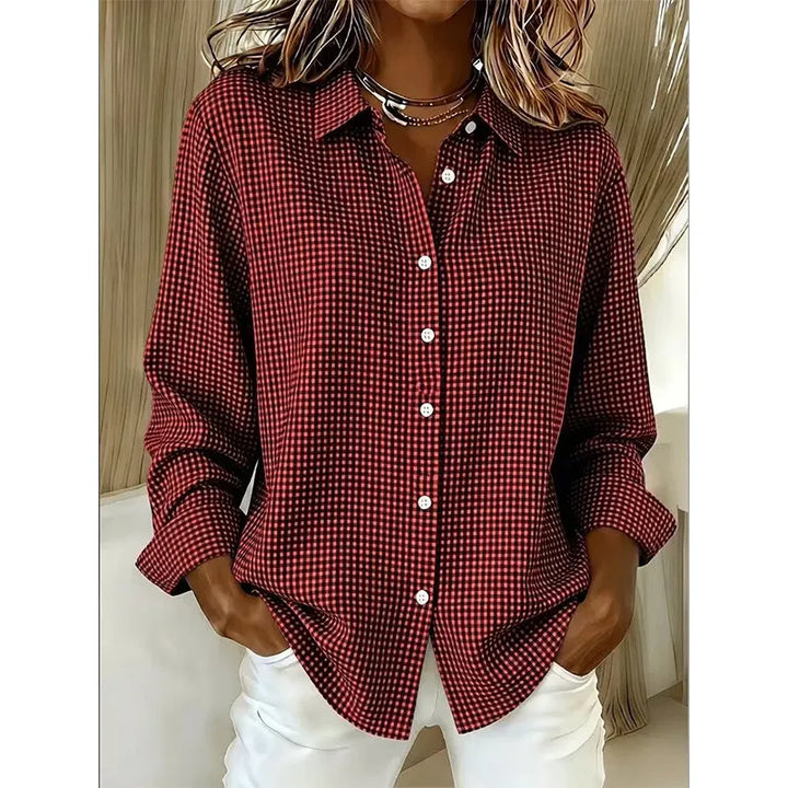 Illyssia - Classic Gingham Button Blouse