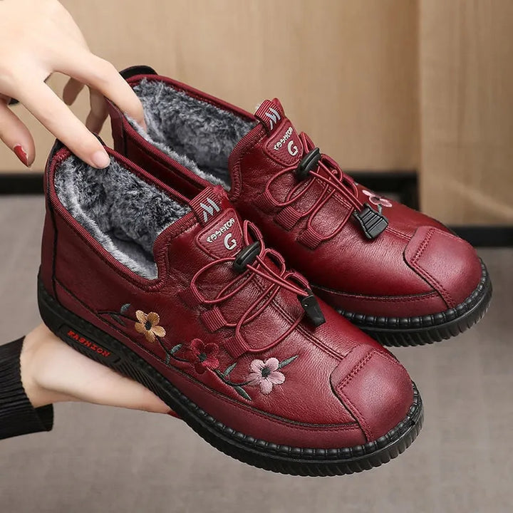 Verisse - Floral Embroidered Comfort Ankle Shoes