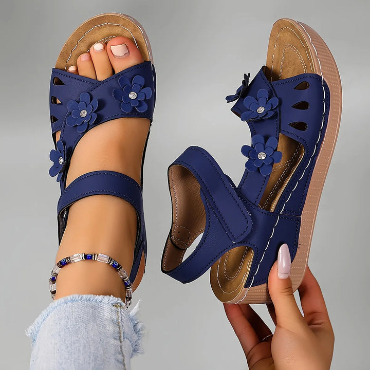 Fiorelia - Floral Comfort Wedge Sandals