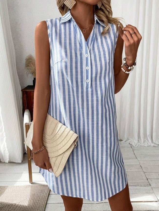 Anora - Soft-Touch Striped Shirt Dress