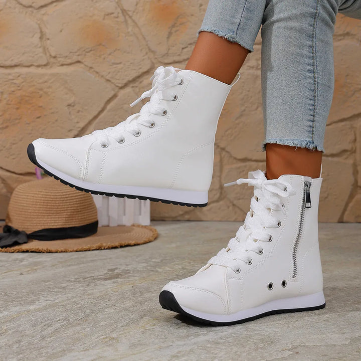 Deloriane - Casual Lace Up Ankle Boots