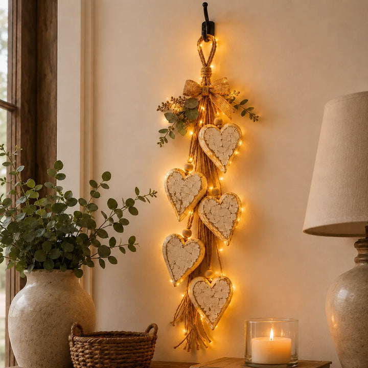 Alinora - Distressed Heart Tassel Wall Accent