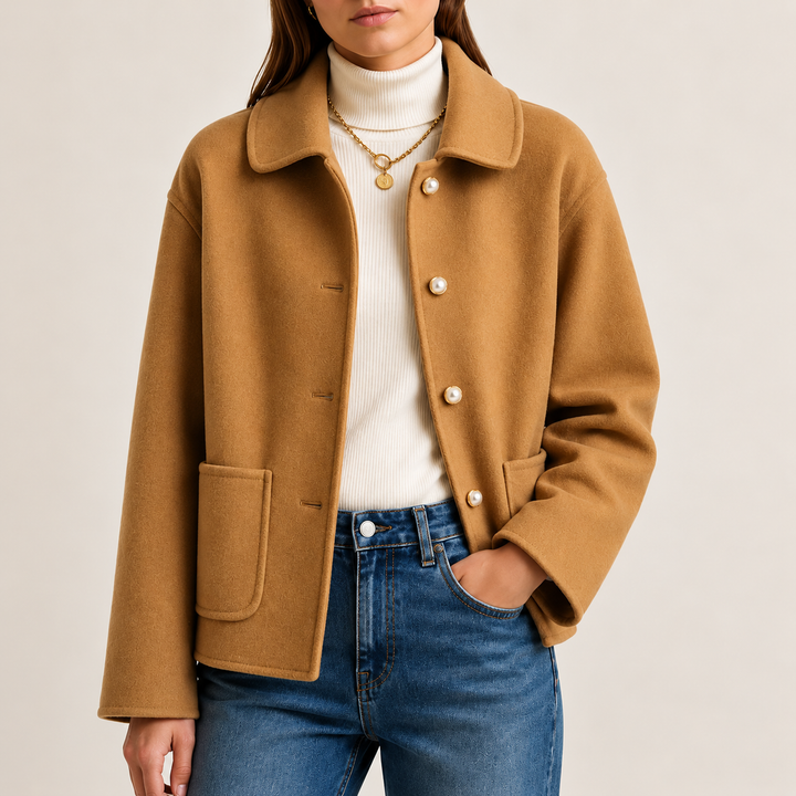 Genevara - Soft-Touch Cropped Jacket