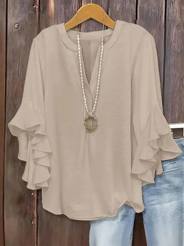Norabelle - Elegant Frill Sleeve Blouse