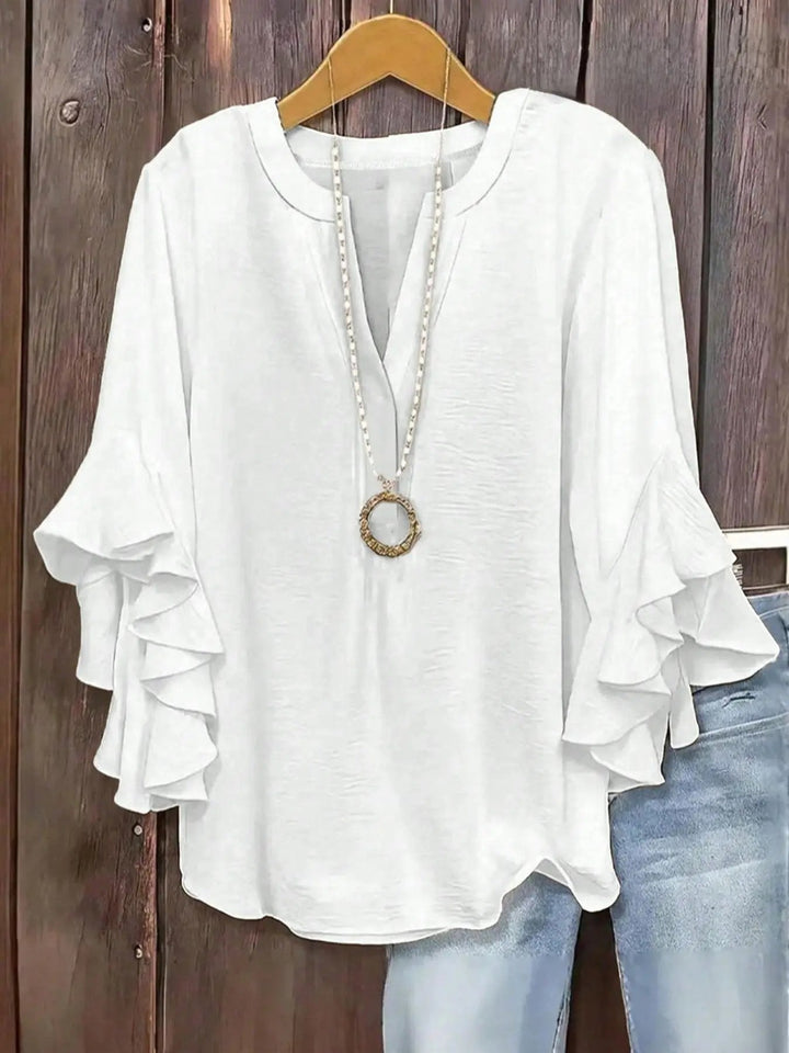 Norabelle - Elegant Frill Sleeve Blouse