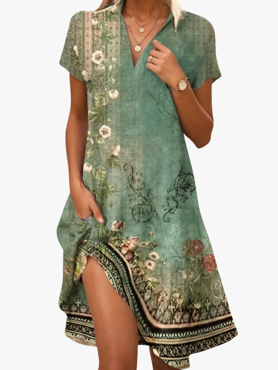Leorine - Soft-Touch Floral Midi Dress